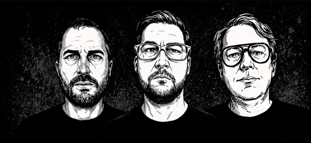 Illustrated portraits of Leon, Dennis and Christoph
